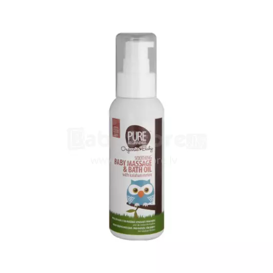 Pure Beginnings  Baby Massage Bath Oil (Bum Cream Alternative)Art.291996 Увлажняющее массажное и банное масло  с маслом жожоба, миндаля, авокадо и экстрактом дыни Калахари для сухой и очень с