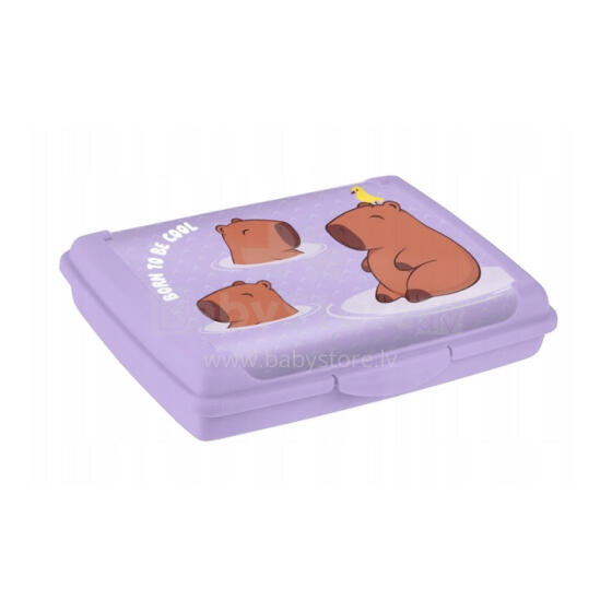 Food storage container deco-click-box mini 0.5L Carla &ldquo;Capybara&rdquo; 17x13x3.5cm soft purple