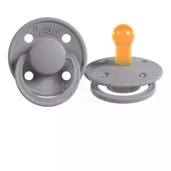 Rebael Natural Rubber Round Latex Art.292017 Pewter  Apaļš māneklītis (knupītis) no 100% naturāla kaučuka no 0-6 mēn. (1 gb.)