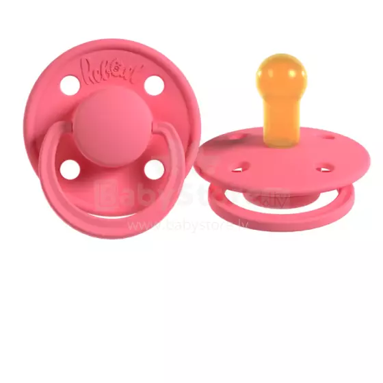 Rebael Natural Rubber Round Latex Art.292021 Salmon Пустышка(соска) из 100% натурального каучука 0-6 мес.(1 шт.)