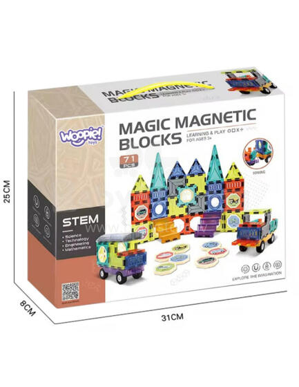 WOOPIE 54870 Magnetic Blocks 71 pcs