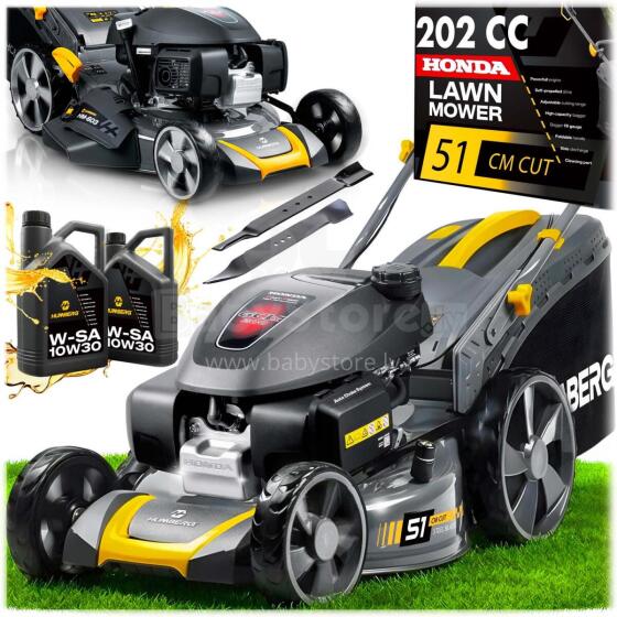 Gasoline lawn mower with drive 51 cm 70 l Honda 202cc 5.7HP + oil Humberg HM-603