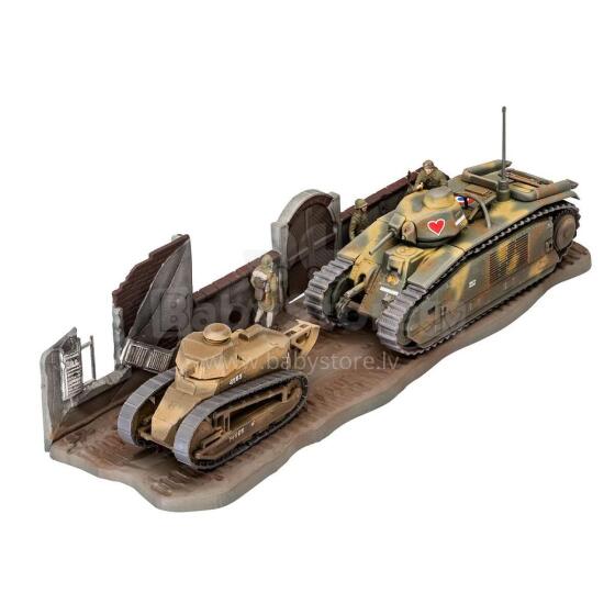 Revell plastmasas modeļa Char. B.1 bis un Renault FT.17 1:76