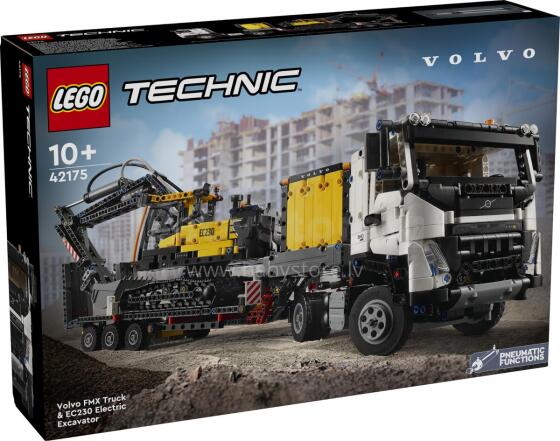 LEGO Technic Volvo FMX Kravas Auto un EC230 Elektriskais Ekskavators