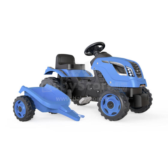 Трактор Smoby Blue Farmer XL с прицепом