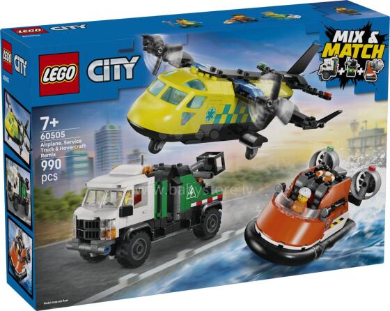 LEGO City lidmašīna, apkalpes kravas auto un gaisa kuģis remix
