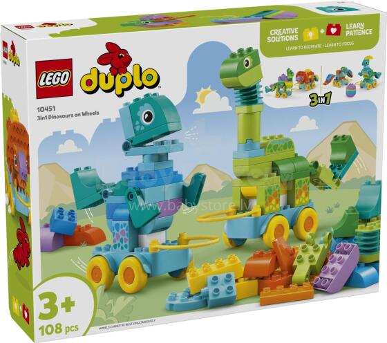 LEGO DUPLO 3в1 Динозавры на колесах

