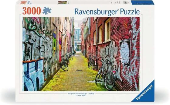 Ravensburger puzle 3000 gabali ielas māksla Amsterdamā
