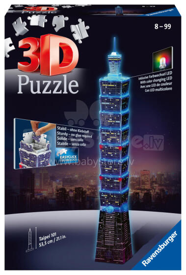 Ravensburger 3D Puzzle Taipei Tower , Night Edition  