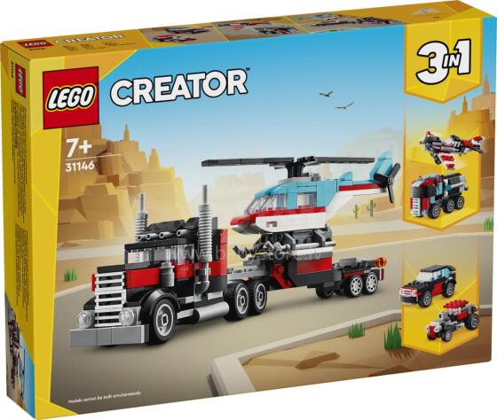 LEGO Creator Platformas Kravas Auto ar Helikopteru