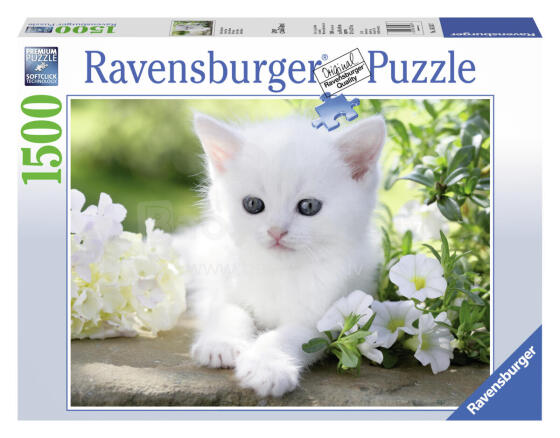 Ravensburger puzle 1500 gabali baltais kaķēns