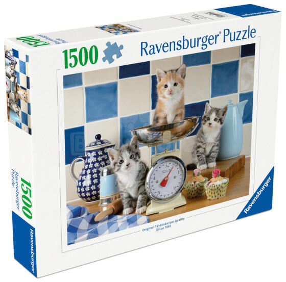 Ravensburger puzle 1500 gabali: Kaķēni virtuvē