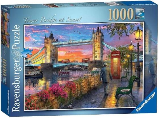 Ravensburger puzle 1000 gabali Tower Bridge saulrieta laikā

