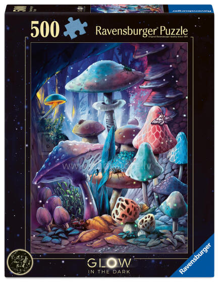Пазл Ravensburger в темноте 500 деталей: Лунные грибы