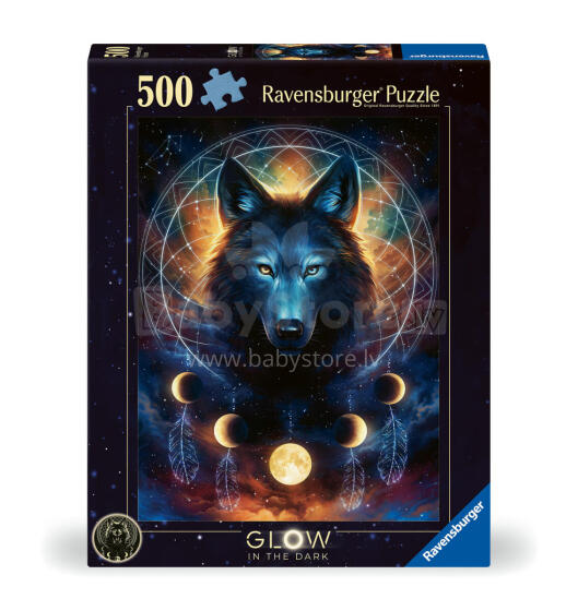 Ravensburger Spīdīgais Puzlis 500 Gabali: Mēness Vilks