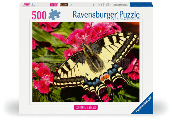 Ravensburger puzle 500 gab. Krāsains tauriņš