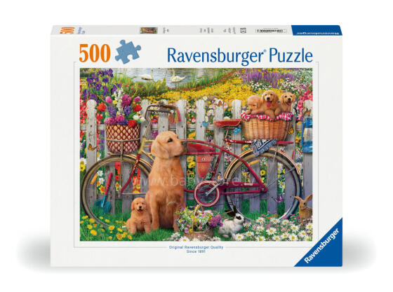 Пазл Ravensburger 500 деталей: Милые собаки в саду