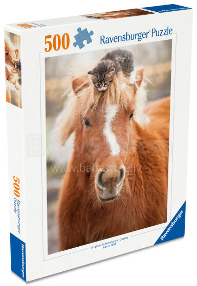 Ravensburger puzle 500 gabali: Ponijs un kaķis
