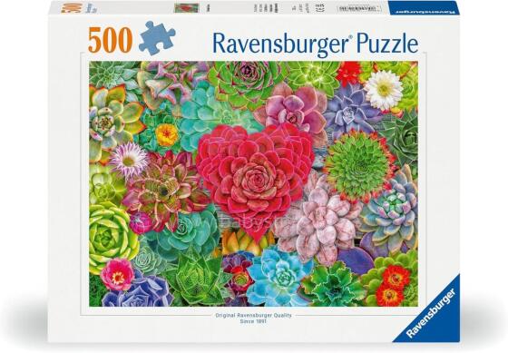 Пазл Ravensburger 500 деталей: Суккулентная любовь