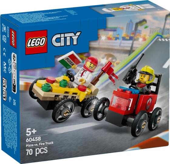LEGO City Pizza vs. Fire Truck Race Car Pack