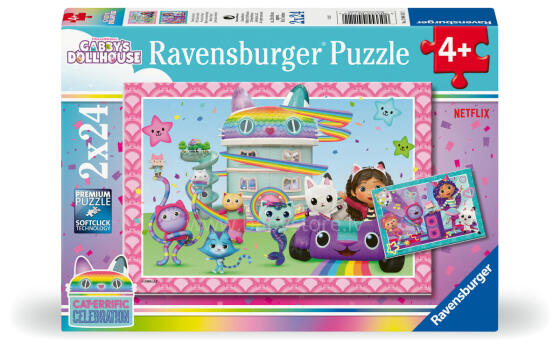 Пазл Ravensburger 2x24 детали: Кукольный домик Габби