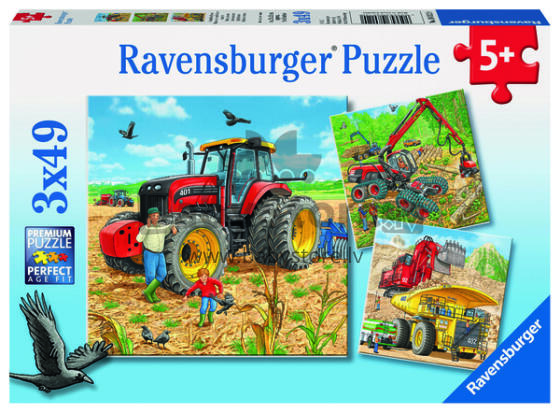 Ravensburger puzle 3x49 gabali: Milzu mašīnas
