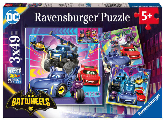 Ravensburger puzle 3x49 gabali Batwheels varoņi