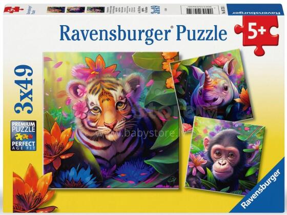Ravensburger puzle 3x49 gabali Džungļu bērni
