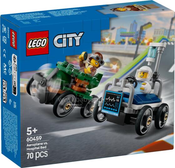 LEGO City Аэроплан против Гоночной Машины с Кроватью в Больнице