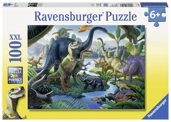 Ravensburger puzle 100 gab. Milžu zeme Dinosauri