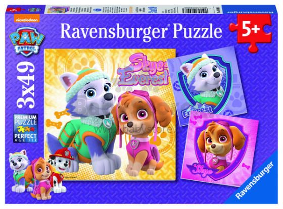 Ravensburger puzle 3x49 gabali: Skye un Everest
