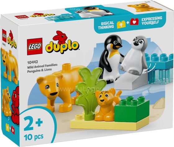LEGO DUPLO Savvaļas dzīvnieku ģimenes: Pingvīni un lauvas