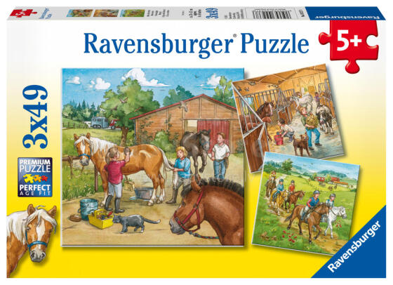 Ravensburger Puzzle 3x49 pc A Day with Horses Puzzle