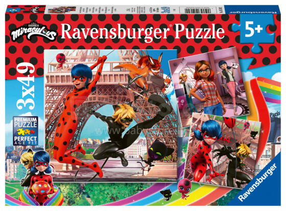 Ravensburger puzle 3x49 gabali Miraculous