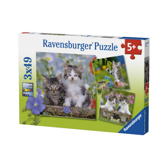 Ravensburger puzle 3x49 gabali kaķēni
