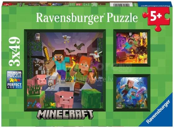Пазл Ravenburger 3x49 кусочков Minecraft