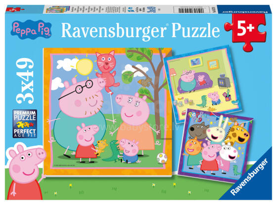 Пазл Ravensburger 3x49 шт. Свинка Пеппа