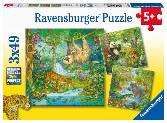 Ravensburger puzle 3x49 gabali džungļu jautrība