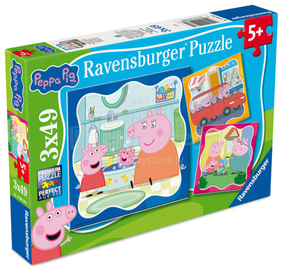 Пазл Ravensburger 3x49 деталей: Свинка Пеппа с семьей