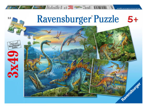 Ravensburger puzle 3x49 gabali dinozauri
