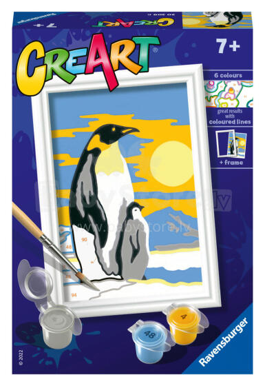 Ravensburger Рисуй по номерам Семья пингвинов
