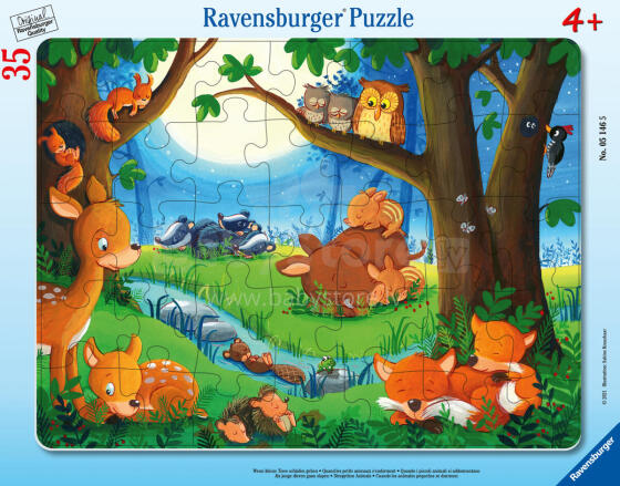 Ravensburger Rāmja puzle 35 gab. Miega dzīvnieki