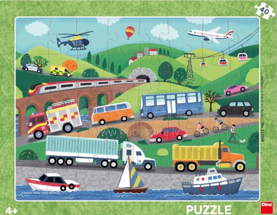 Dino Frame Puzzle 40 pc Various Vehicles