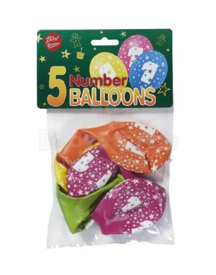 Bini Number 1 Balloons, 5 Pieces