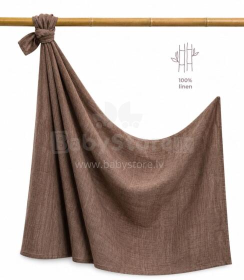 La Bebe™ Eco Natural Linen Swaddle Art.294581 Brown Высококачественная  пелёнка для пеленания из натурального льна, (150x100 см)