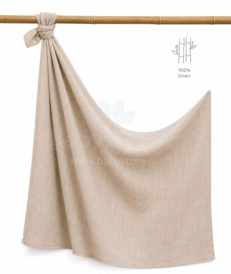 La Bebe™ Eco Natural Linen Swaddle Art.294582 Beige High-quality swaddling blanket made of natural linen (150x100 cm)
