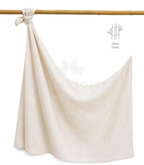 La Bebe™ Eco Natural Linen Swaddle Art.294583 Light Beige Augstākās kvalitātes  ietināšanas autiņš no dabīga līna ,  (150x100 cm)