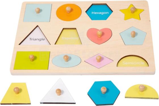 Adena Montessori Wooden Art.294587 Montessori koka puzle-dēlis
