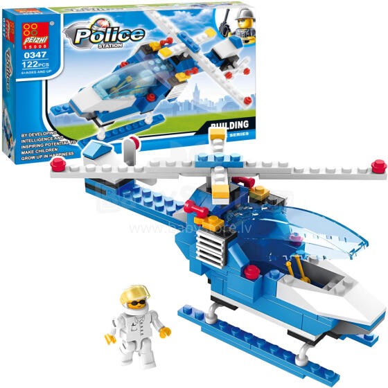 KLOCKI HELIKOPTER POLICYJNY 122 ELEMENTY