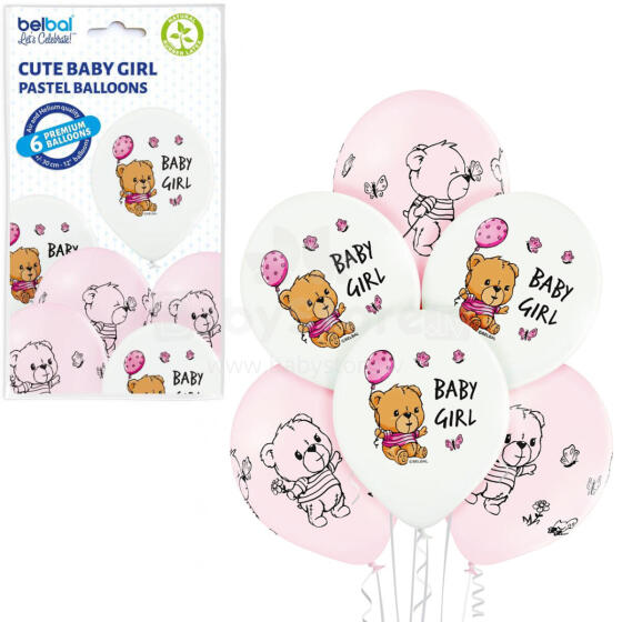 BALON BABY GIRL 6 SZTUK